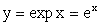 y=exp(x)